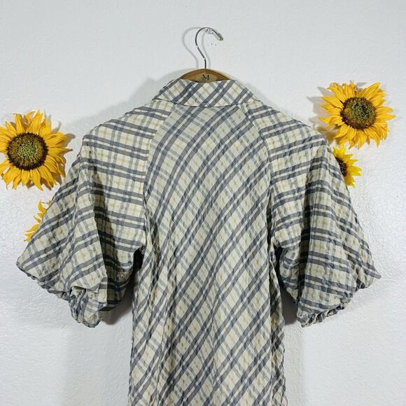 Jonathan Simkhai Puffy Sleeve Button Collar Mini Dress Size Small MSRP $344 Wome - Picture 11 of 16